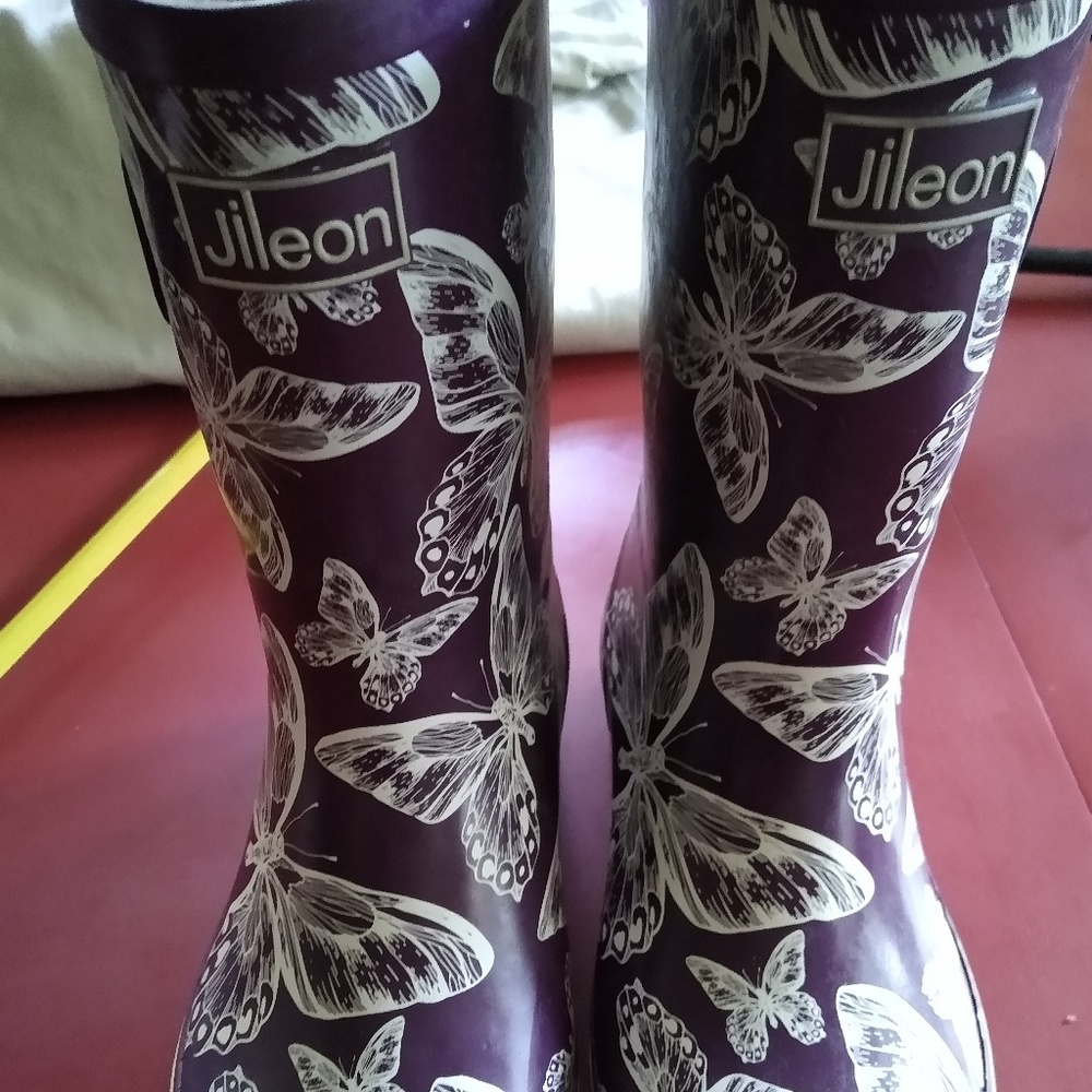 Jileon Wide Calf butterfly rain boots